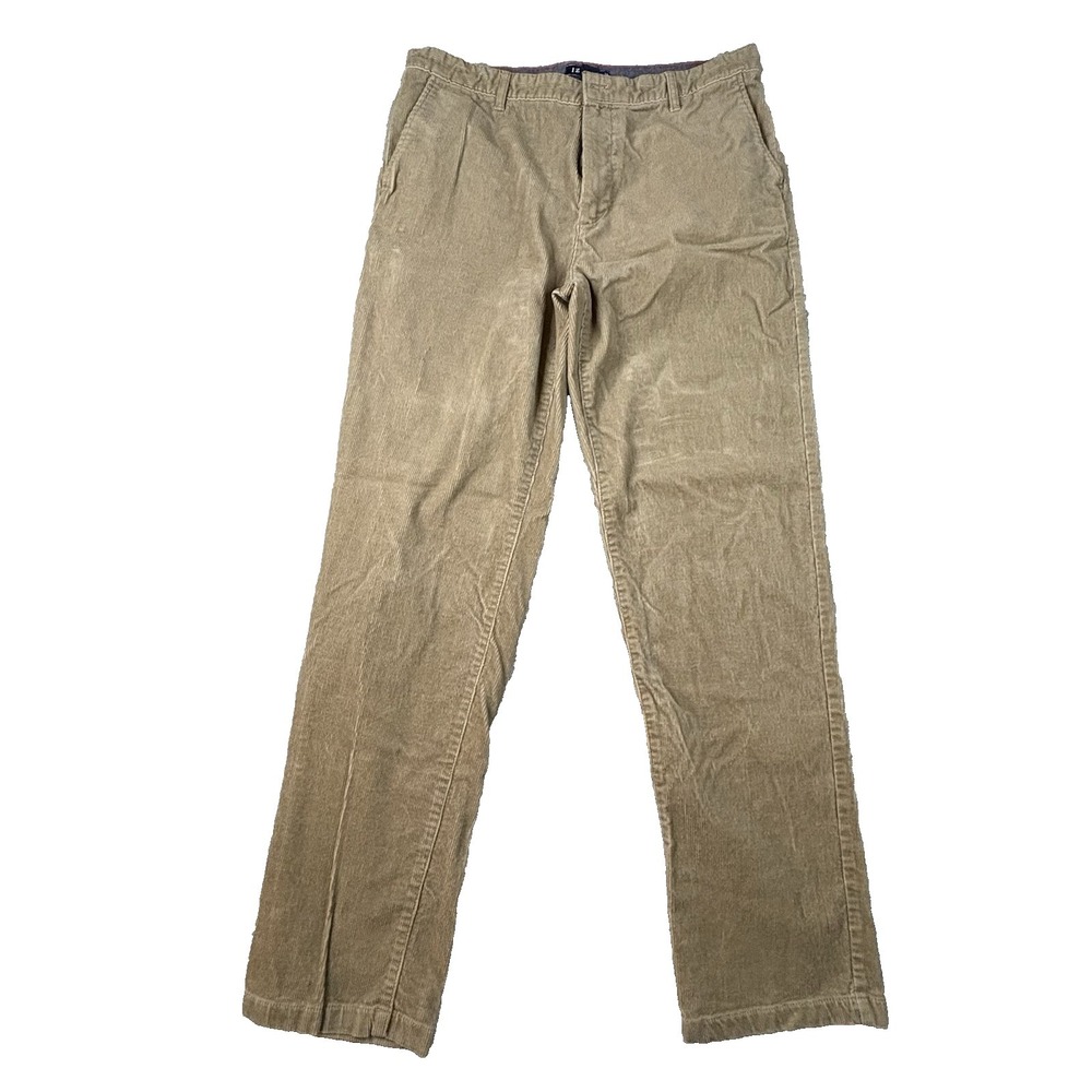 Izod Men's 37.5x34 Khaki Tan Straight Corduroy Pants Stretch Chino SEE DESCRIPTI